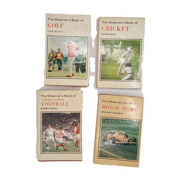 The Observer's Book of Association Football, Golf, Cricket, Motor Sport - 4 Book Collection