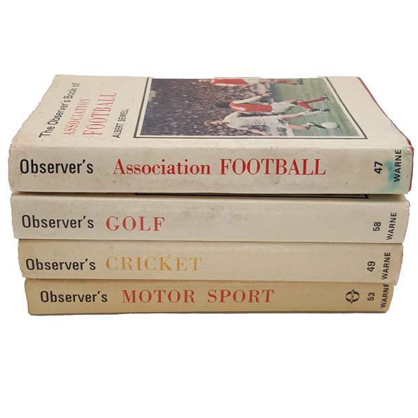 The Observer's Book of Association Football, Golf, Cricket, Motor Sport - 4 Book Collection