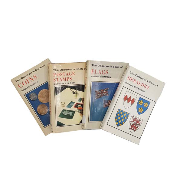 The Observer's Book of Heraldry, Flags, Postage Stamps, Coins - 4 Book Collection