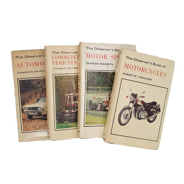 The Observer's Book of Automobiles, Commercial Vehicles, Motor Sport, Motorcycles - 4 Book Collection