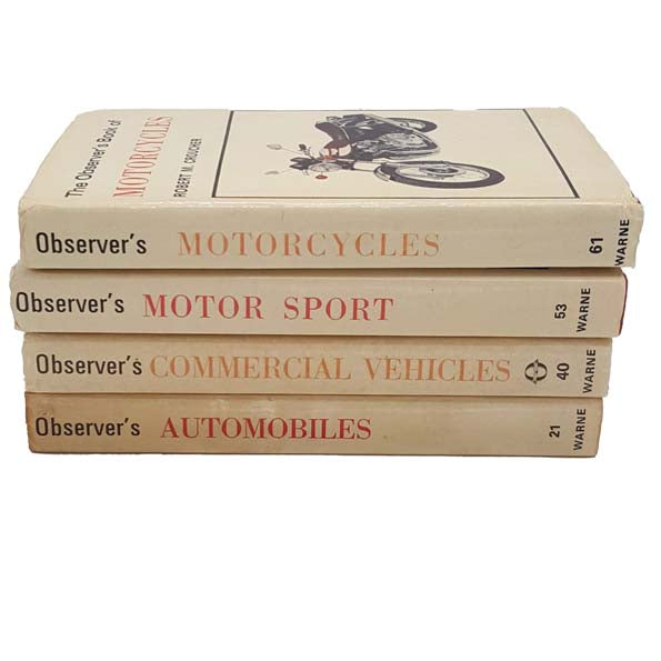 The Observer's Book of Automobiles, Commercial Vehicles, Motor Sport, Motorcycles - 4 Book Collection