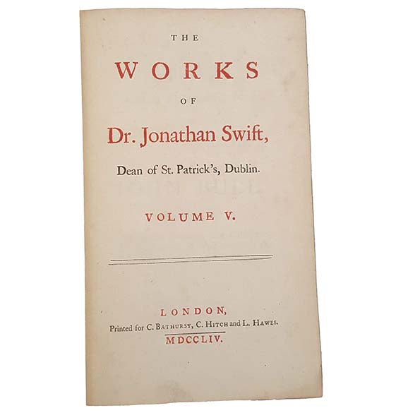 The Works of Jonathan Swift Volume V - C. Bathurst, 1754