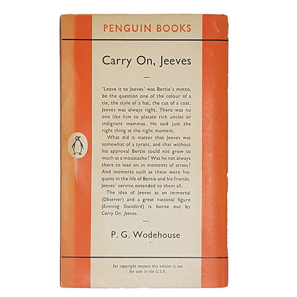 Carry On, Jeeves by P. G. Wodehouse - Penguin, 1962
