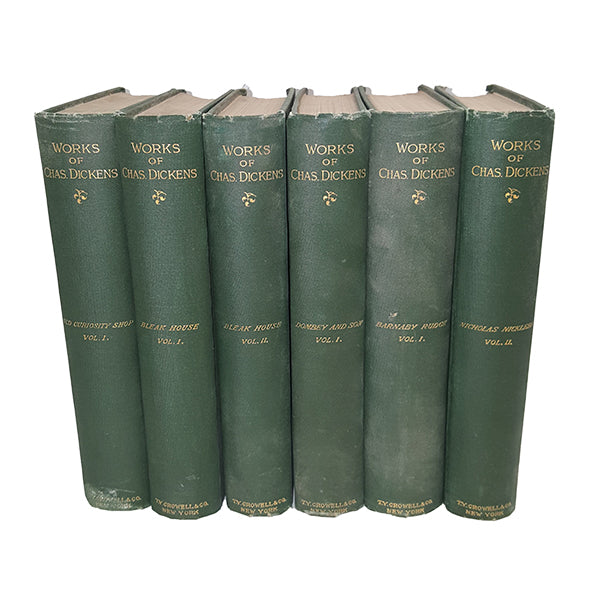 Charles Dickens Illustrated Novels - 6 Green Books