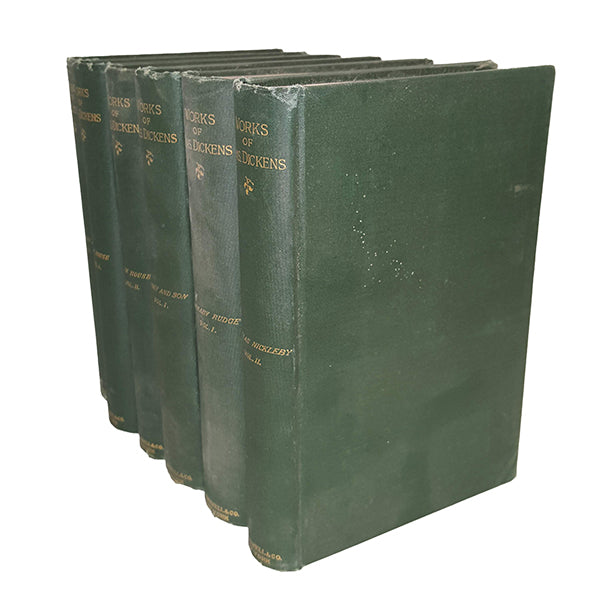 Charles Dickens Illustrated Novels - 6 Green Books