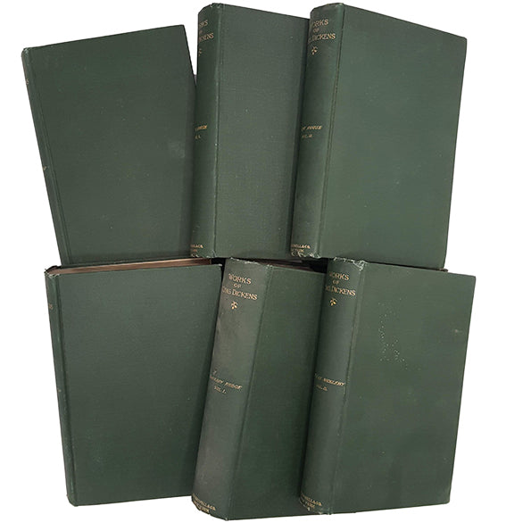 Charles Dickens Illustrated Novels - 6 Green Books
