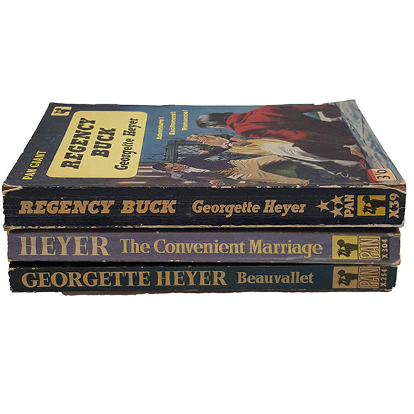 Georgette Heyer 3 Vintage Pan Paperbacks, c.1960s