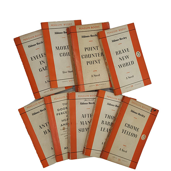 Aldous Huxley  Collected Penguin Paperbacks c.1950s  (9 books)