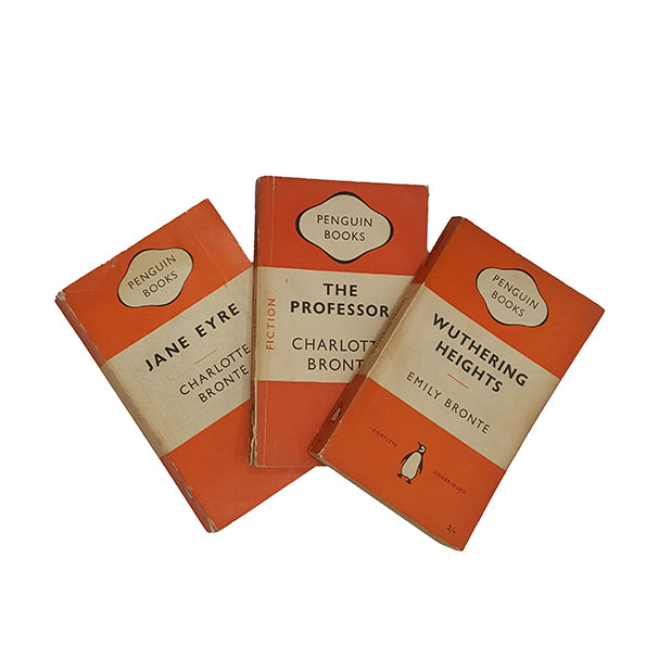 The Bronte Sisters Wuthering Heights, Jane Eyre &amp; The Professor - Penguin, c.1950s (3 books)