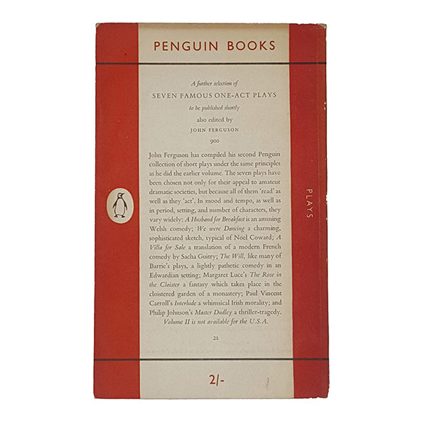 Seven Famous One-Act Plays Edited by John Ferguson - Penguin 1953