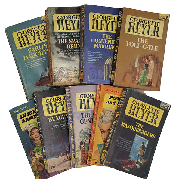 Georgette Heyer 9 Vintage Pan Paperbacks, 1964-6