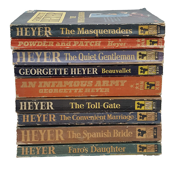 Georgette Heyer 9 Vintage Pan Paperbacks, 1964-6