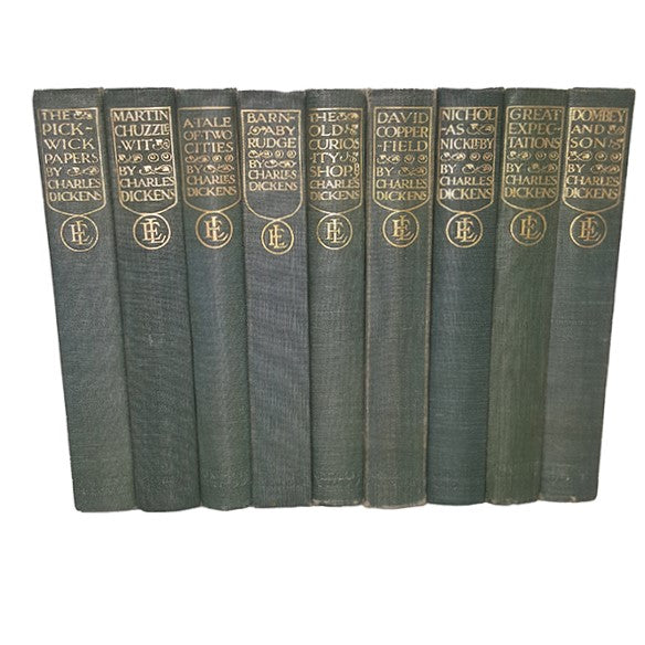 Charles Dickens Collected Works - J. M. Dent, 1928 (9 Green Books)