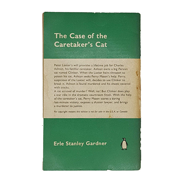 Case of the Caretaker's Cat by Erle Stanley Gardner - Penguin 1960
