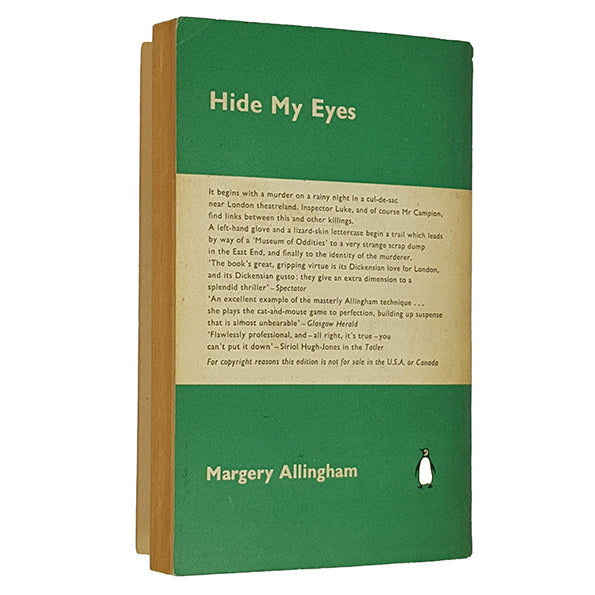 Hide my Eyes by Margery Allingham - Penguin 1961