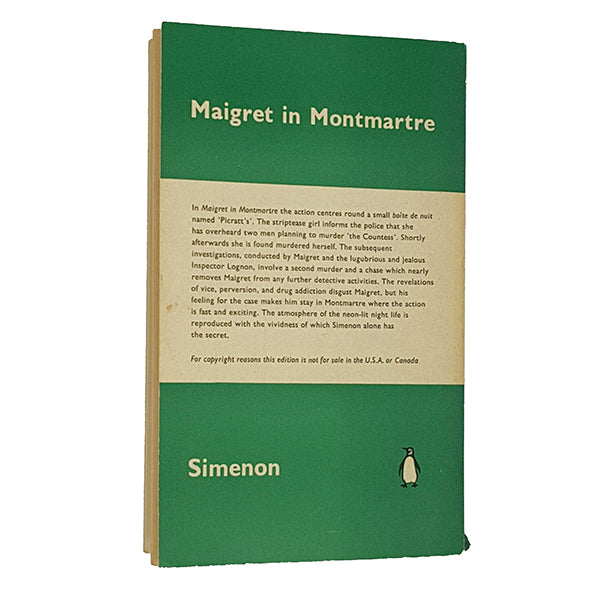 Maigret in Montmartre by Georges Simenon - Penguin 1960
