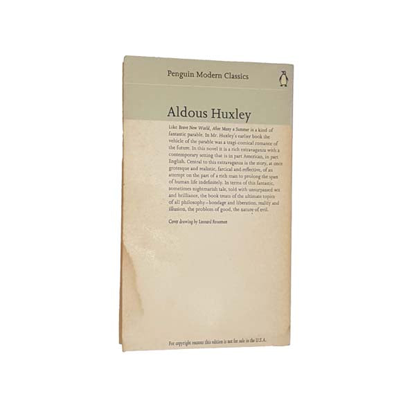 Aldous Huxley's After Many A Summer Penguin Modern Classic, c.1960s