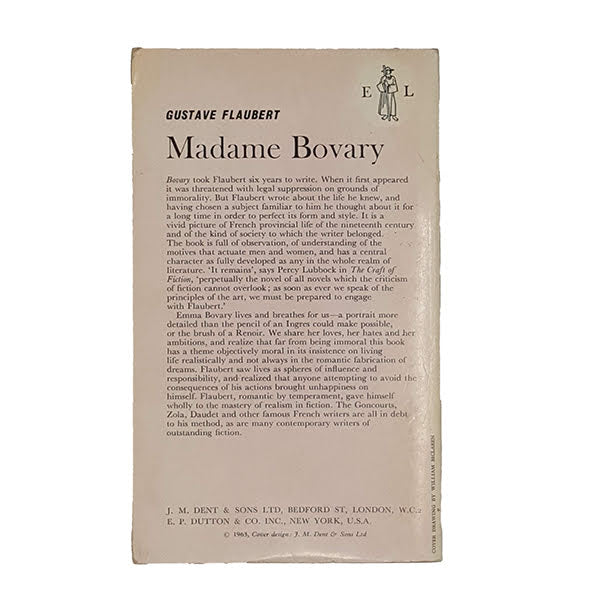 Madame Bovary by Gustave Flaubert - Everyman Paperback, 1966