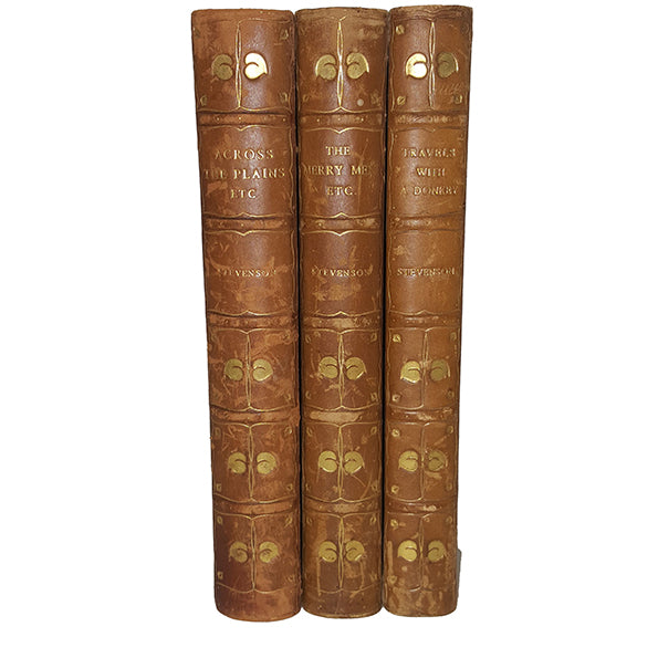 Robert Louis Stevenson's Travels With A Donkey, Across the Plains &amp; Merry Men Etc. - Chatto and Windus, 1900 (3 Books)