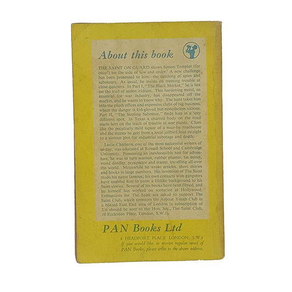 The Saint on Guard by Leslie Charteris - Pan Books 1952