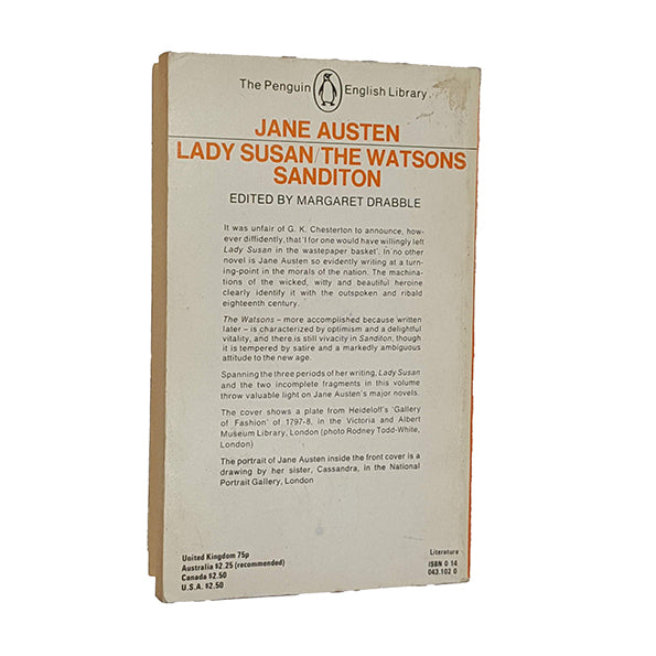 Jane Austen's Lady Susan/The Watsons/Sanditon - Penguin 1979