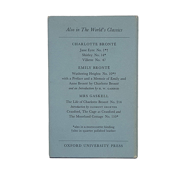 Charlotte Brontë's The Professor - Oxford 1959