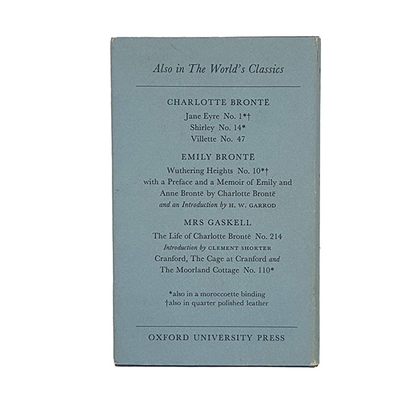 Charlotte Brontë's The Professor - Oxford 1959