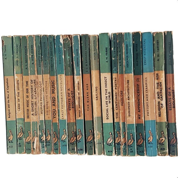 Books by the Foot: Vintage Horizontal Stripe Pelican Collection