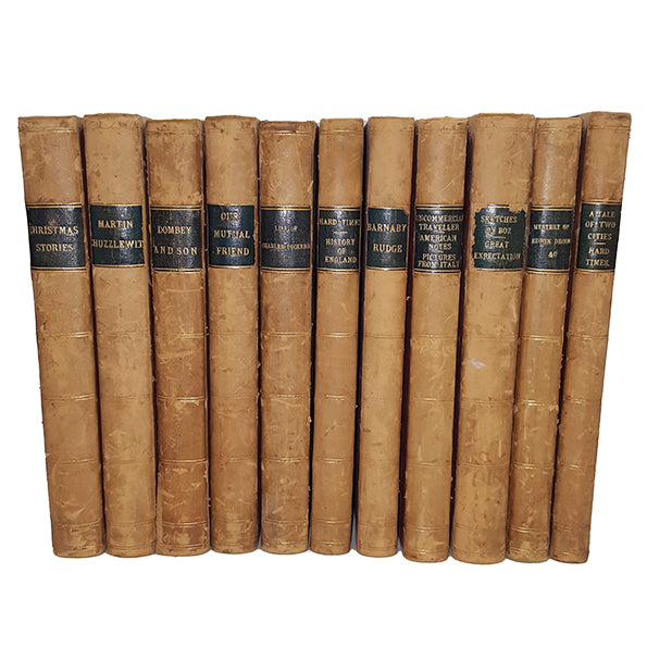 Charles Dickens 11 Leather-bound Books - Chapman and Hall
