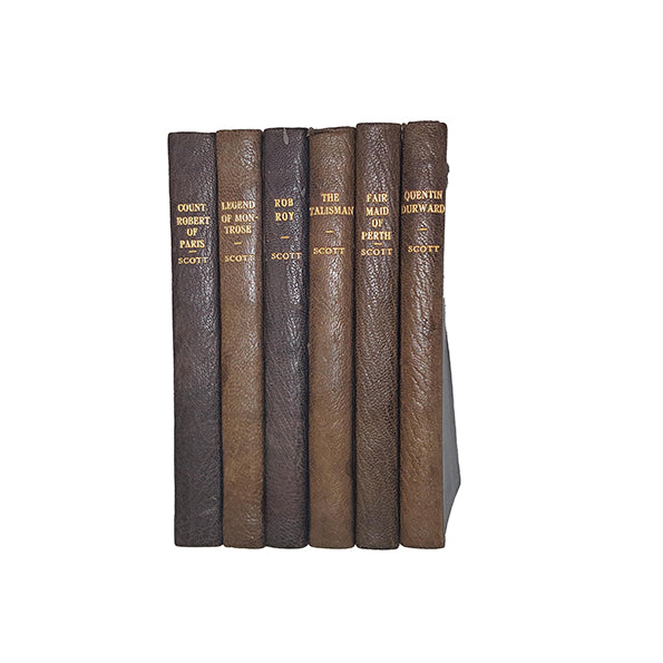 Sir Walter Scott Collected Works, 1901 (6 Black Leather Books)