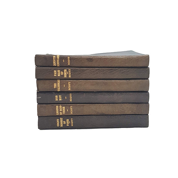 Sir Walter Scott Collected Works, 1901 (6 Black Leather Books)