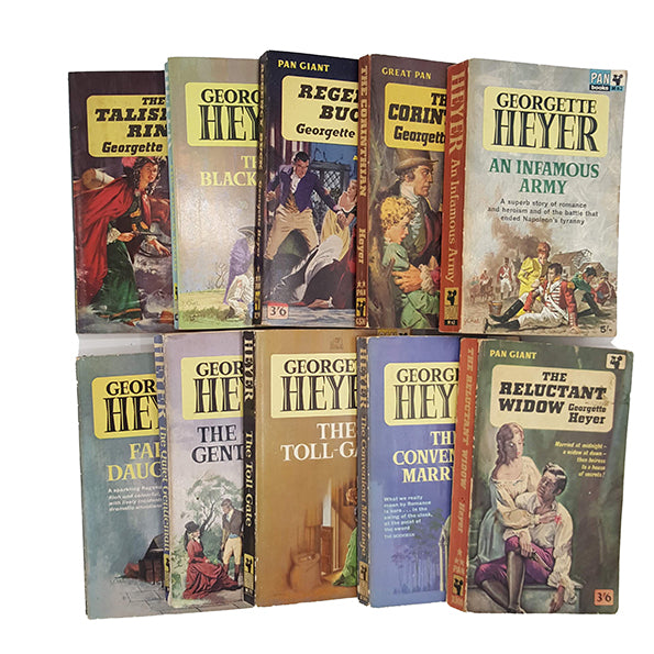 Georgette Heyer 10 Vintage Pan Paperbacks, 1964-6