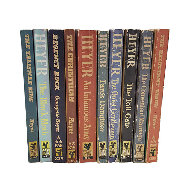 Georgette Heyer 10 Vintage Pan Paperbacks, 1964-6
