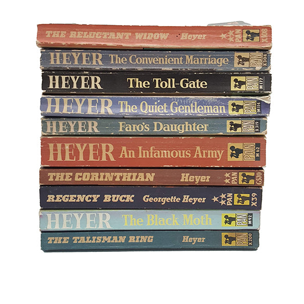 Georgette Heyer 10 Vintage Pan Paperbacks, 1964-6
