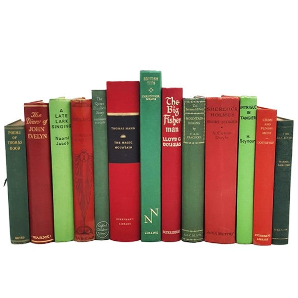 BOOKS BY THE METRE: Vintage Red and Green