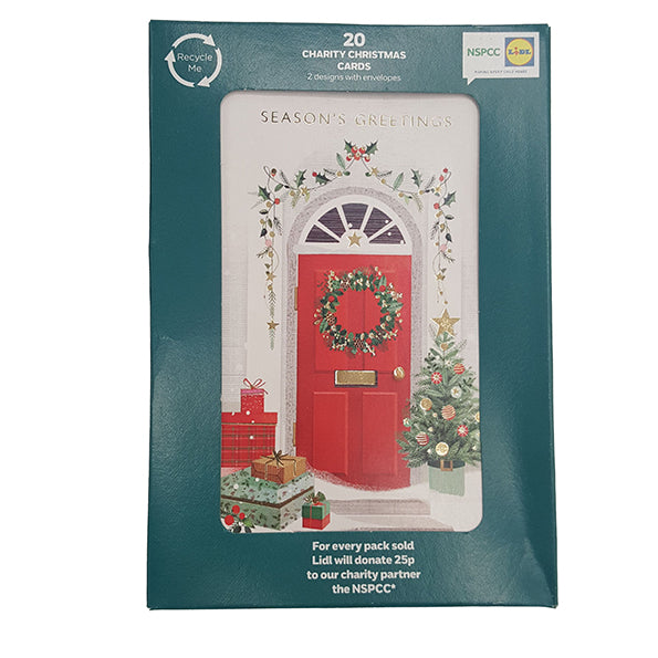20 Christmas Cards by Lidl - Wreath Door