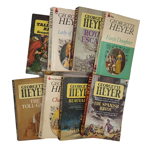 Georgette Heyer 8 Vintage Pan Paperbacks, c1960s