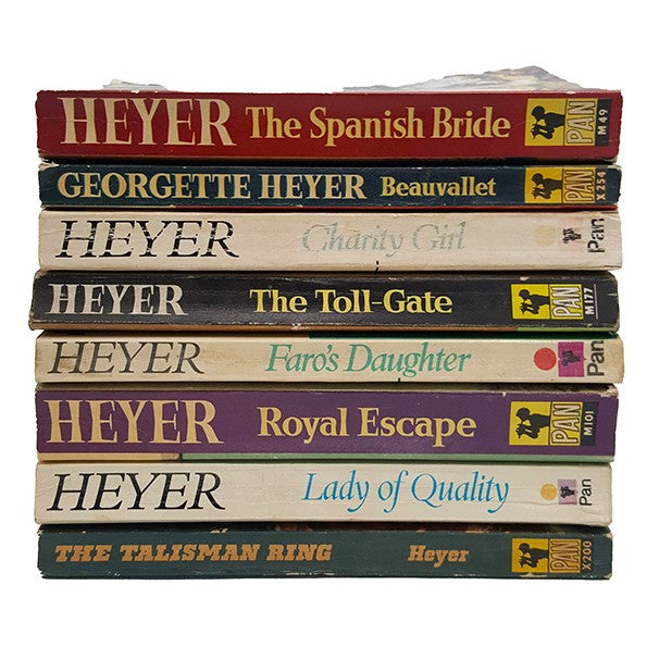 Georgette Heyer 8 Vintage Pan Paperbacks, c1960s