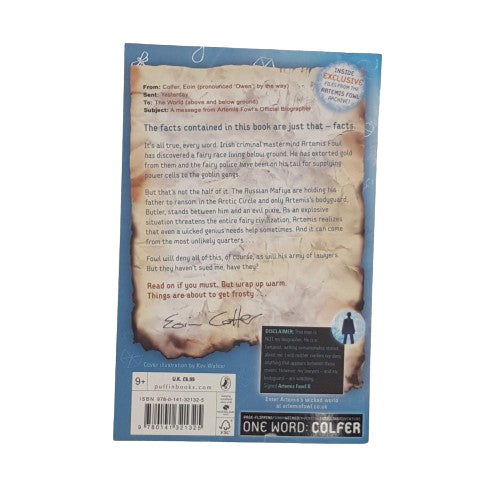 Artemis Fowl And The Arctic Incident by Eoin Colfer - Signed by Author