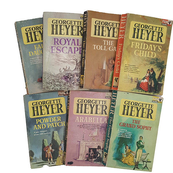 Georgette Heyer Vintage Pan Paperbacks, 1964-6 (7 Books)