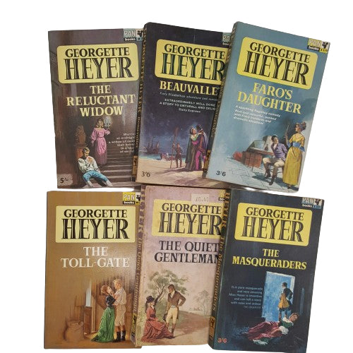 Georgette Heyer Vintage Pan Paperbacks, 1960s (6 Books)