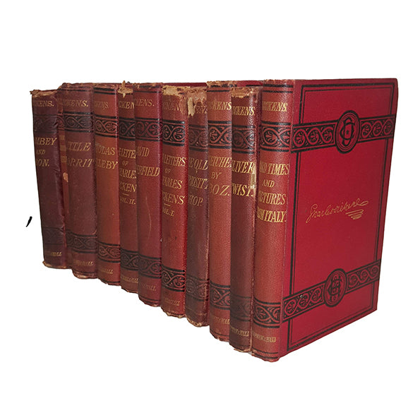 Charles Dickens' Collected Works - Chapman and Hall, c.1880s (11 Red Books)