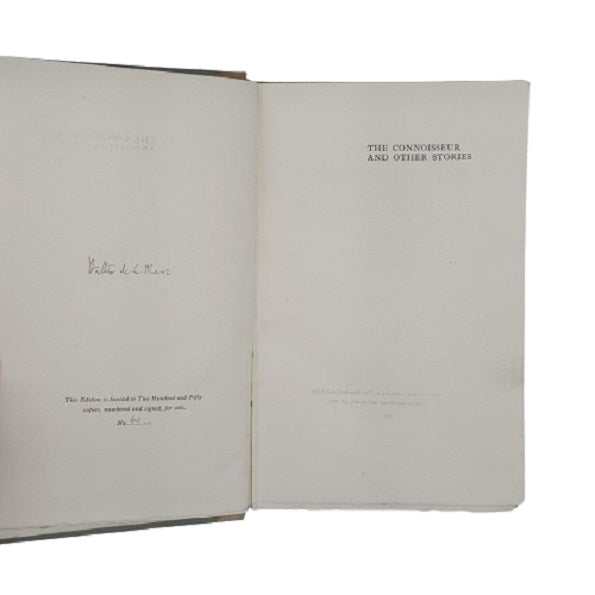 The Connoisseur by Walter De La Mare - Collins 1926, First Edition, Signed by the Author