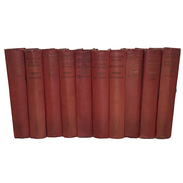H. G. Wells Collected Works - Odhams, c.1930 (10 Red Books)