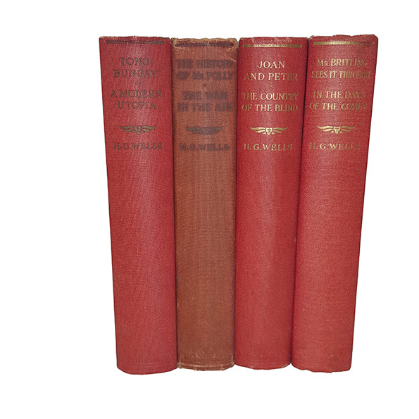 H. G. Wells Collected Works - Odhams, c.1930 (4 Red Books)