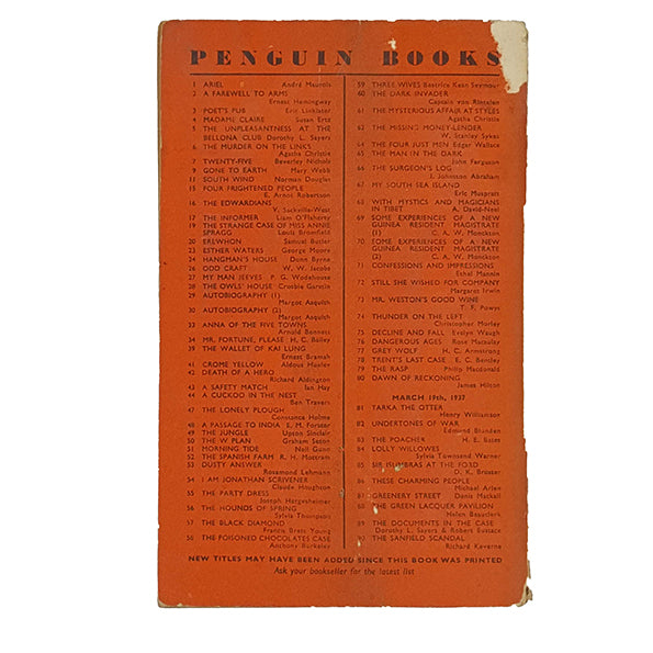 Dusty Answer by Rosamond Lehmann - Penguin 1937