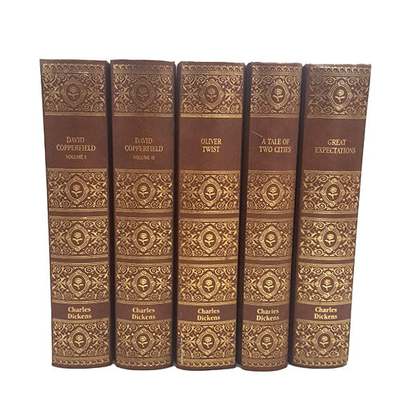 Charles Dickens Collected Works - Chapman and Hall (5 Brown Books)