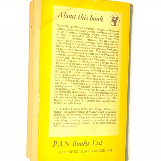 C.S.Lewis' Voyage to Venus (Perelandra) 1956 - Pan Books